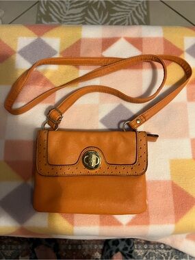 Relic Orange Crossbody with Turn-Lock Accent